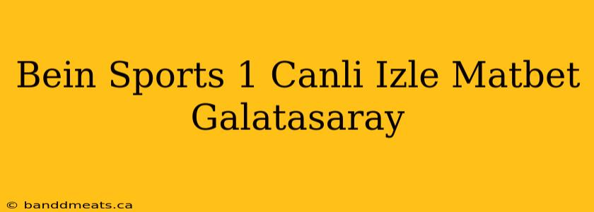 Bein Sports 1 Canli Izle Matbet Galatasaray