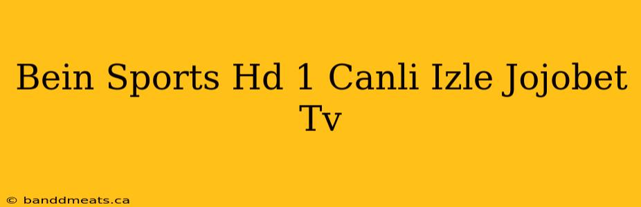 Bein Sports Hd 1 Canli Izle Jojobet Tv