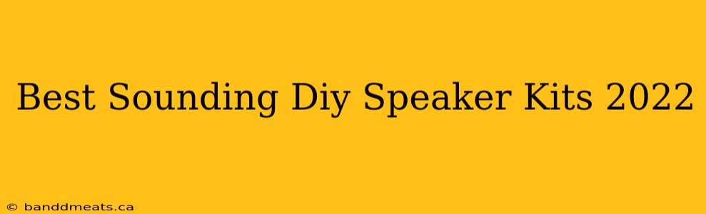 Best Sounding Diy Speaker Kits 2022