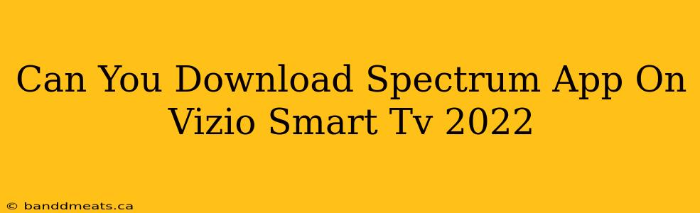 Can You Download Spectrum App On Vizio Smart Tv 2022