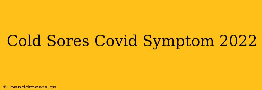 Cold Sores Covid Symptom 2022