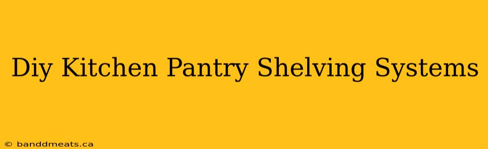 Diy Kitchen Pantry Shelving Systems