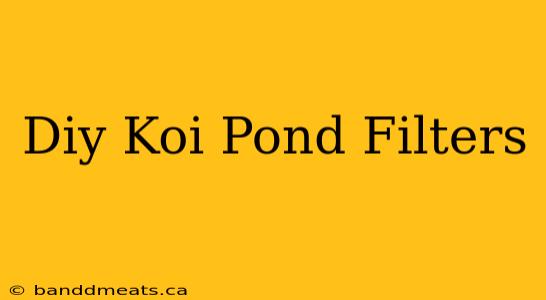 Diy Koi Pond Filters