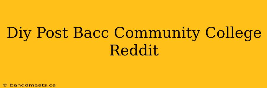 Diy Post Bacc Community College Reddit