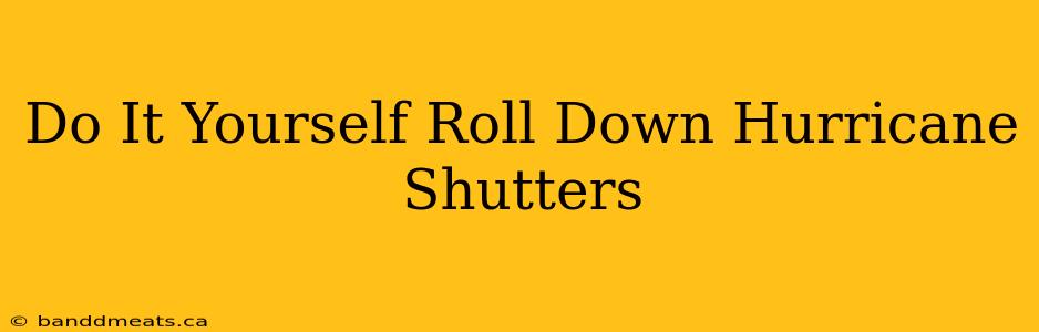 Do It Yourself Roll Down Hurricane Shutters