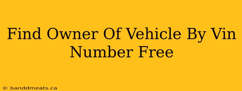 Find Owner Of Vehicle By Vin Number Free