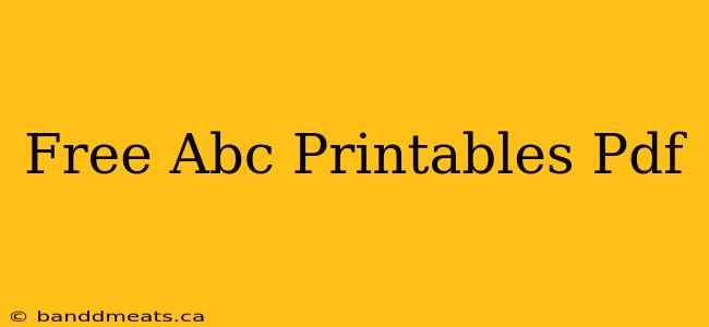 Free Abc Printables Pdf