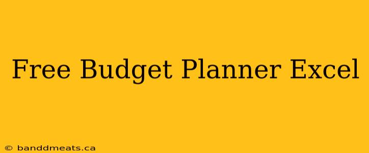 Free Budget Planner Excel