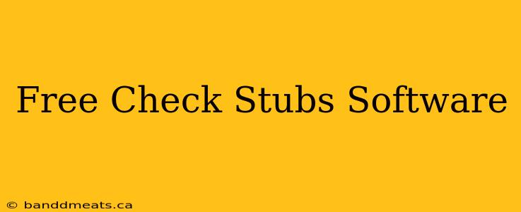 Free Check Stubs Software