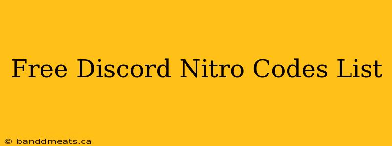 Free Discord Nitro Codes List