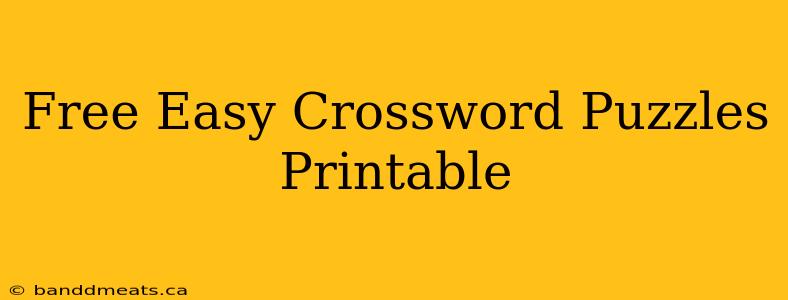 Free Easy Crossword Puzzles Printable