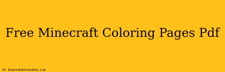 Free Minecraft Coloring Pages Pdf