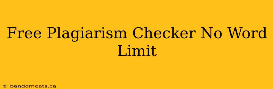 Free Plagiarism Checker No Word Limit