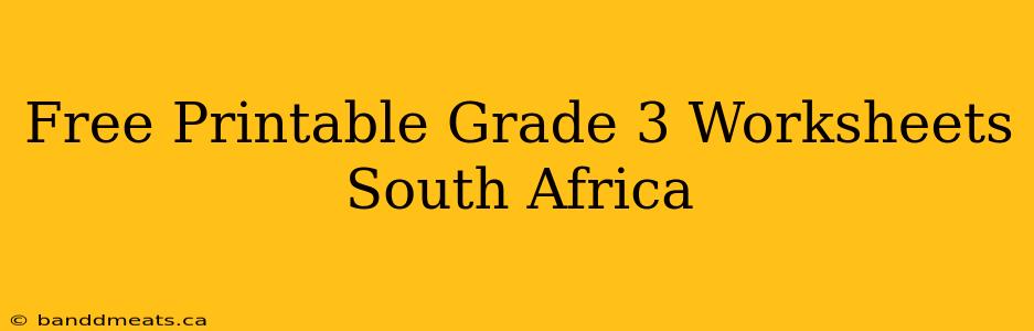 Free Printable Grade 3 Worksheets South Africa