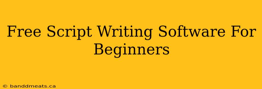 Free Script Writing Software For Beginners