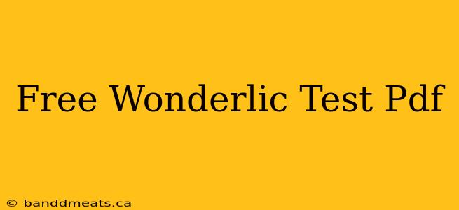 Free Wonderlic Test Pdf