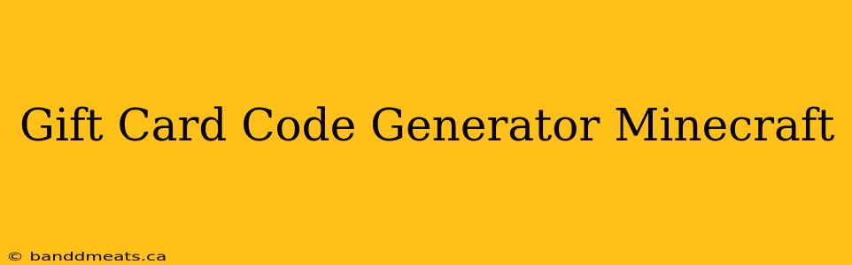 Gift Card Code Generator Minecraft