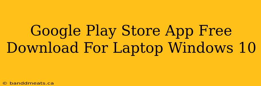 Google Play Store App Free Download For Laptop Windows 10