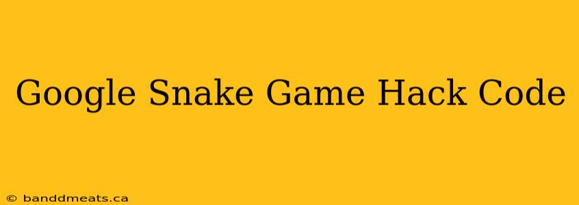 Google Snake Game Hack Code