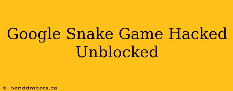 Google Snake Game Hacked Unblocked