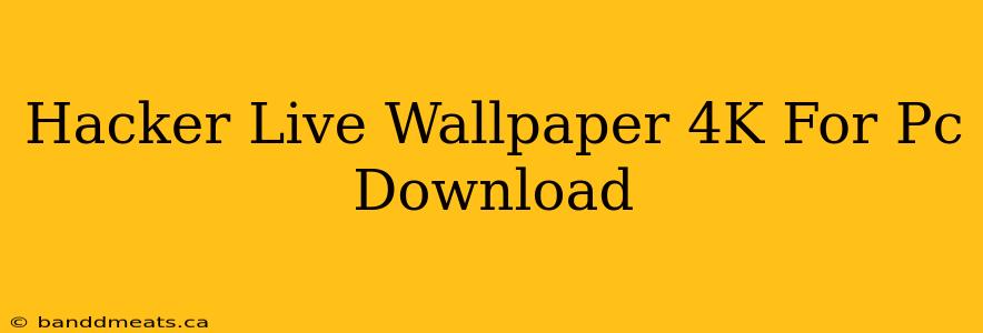 Hacker Live Wallpaper 4K For Pc Download