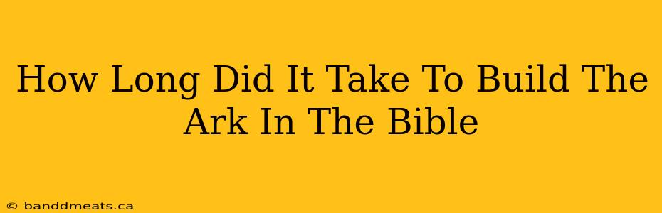 How Long Did It Take To Build The Ark In The Bible