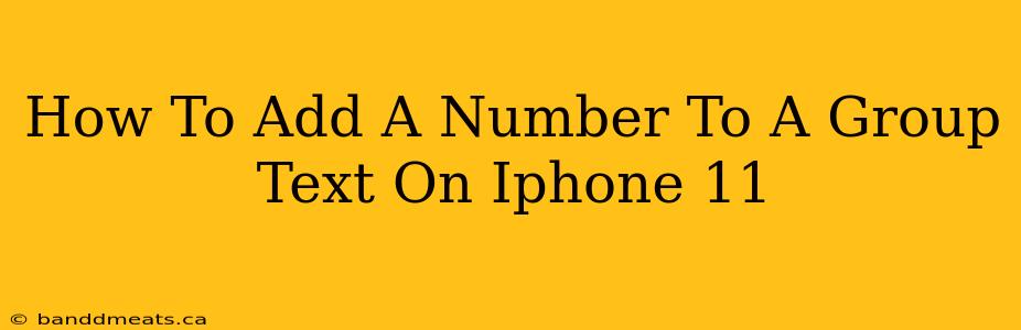 How To Add A Number To A Group Text On Iphone 11