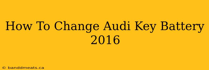 How To Change Audi Key Battery 2016