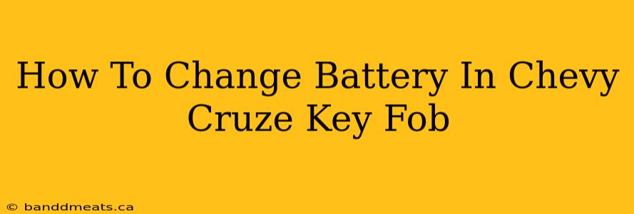 How To Change Battery In Chevy Cruze Key Fob