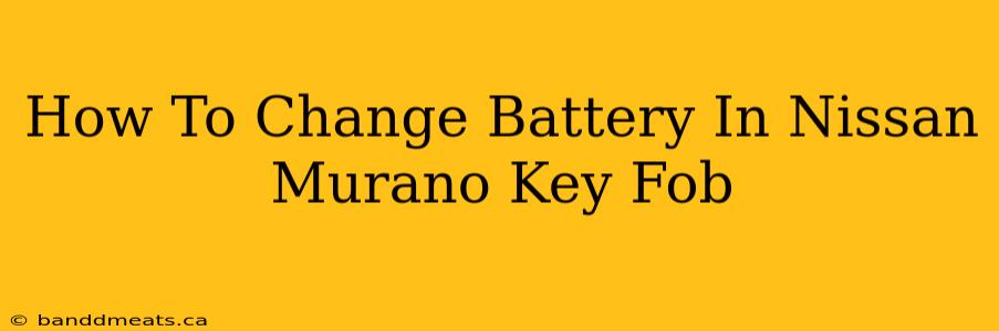 How To Change Battery In Nissan Murano Key Fob