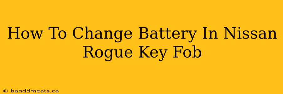 How To Change Battery In Nissan Rogue Key Fob