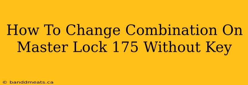 How To Change Combination On Master Lock 175 Without Key