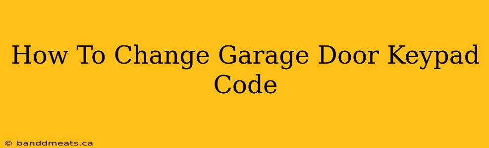 How To Change Garage Door Keypad Code