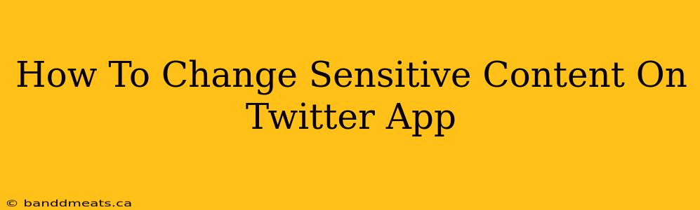 How To Change Sensitive Content On Twitter App