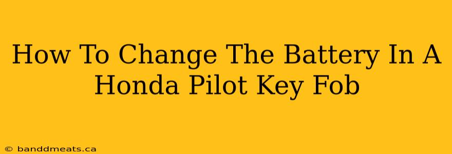 How To Change The Battery In A Honda Pilot Key Fob