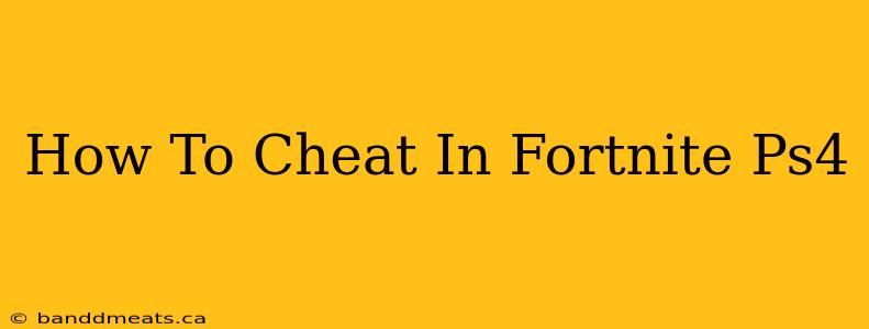 How To Cheat In Fortnite Ps4