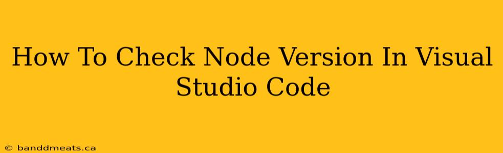 How To Check Node Version In Visual Studio Code