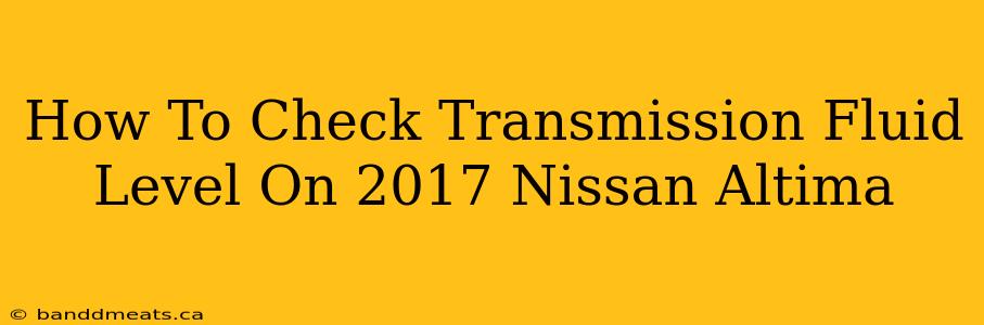 How To Check Transmission Fluid Level On 2017 Nissan Altima