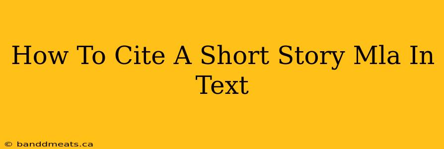 How To Cite A Short Story Mla In Text