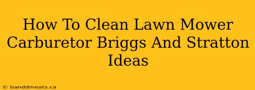 How To Clean Lawn Mower Carburetor Briggs And Stratton Ideas