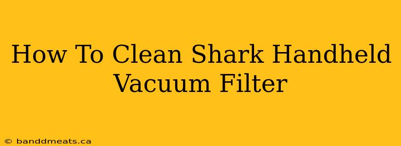 How To Clean Shark Handheld Vacuum Filter