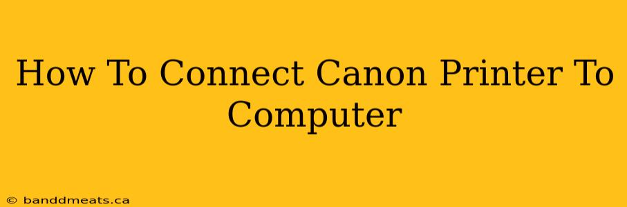 How To Connect Canon Printer To Computer