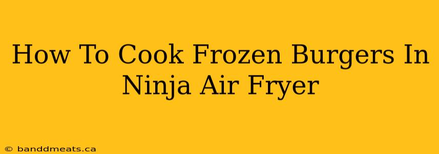 How To Cook Frozen Burgers In Ninja Air Fryer