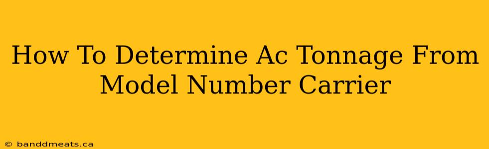 How To Determine Ac Tonnage From Model Number Carrier