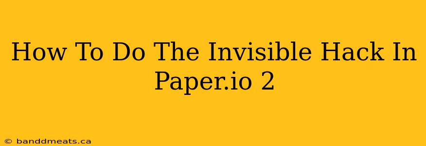 How To Do The Invisible Hack In Paper.io 2