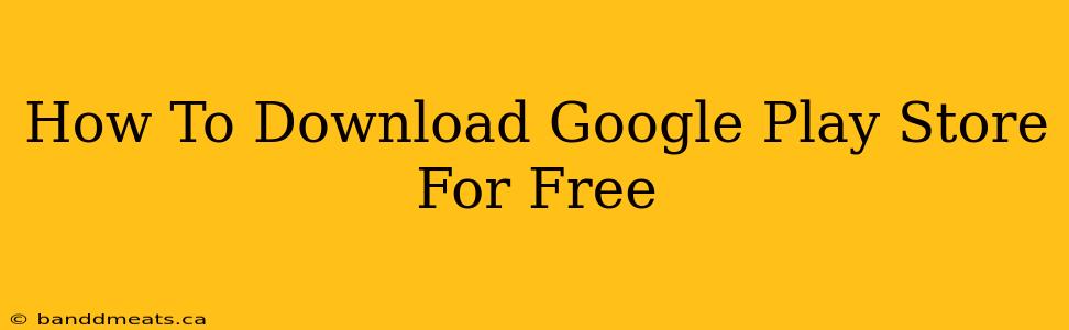 How To Download Google Play Store For Free