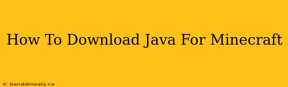 How To Download Java For Minecraft