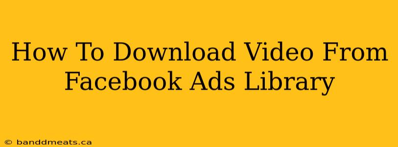 How To Download Video From Facebook Ads Library