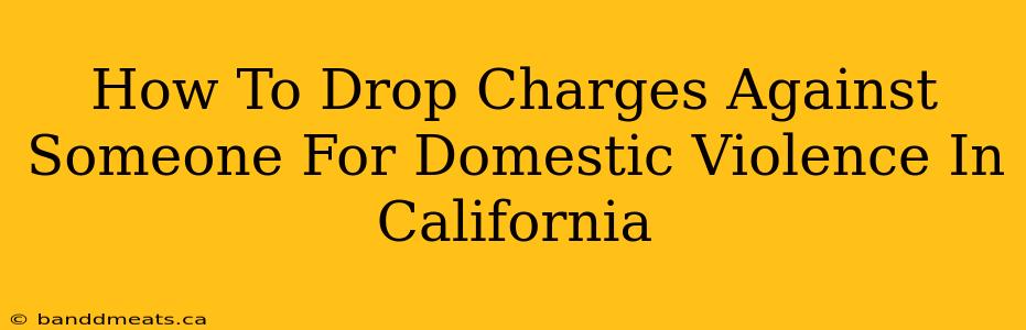 How To Drop Charges Against Someone For Domestic Violence In California