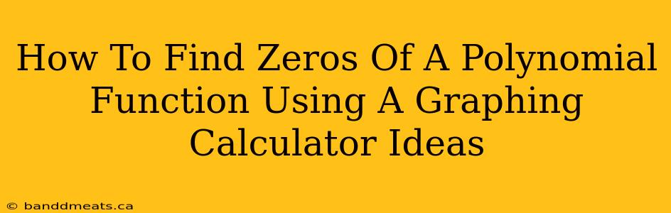 How To Find Zeros Of A Polynomial Function Using A Graphing Calculator Ideas